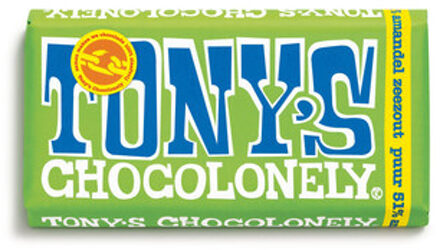 Tony's Chocolonely - Puur Amandel Zeezout 180 Gram 15 Stuks