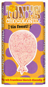 Tony's Chocolonely - Reep Wit Framboos 180 Gram 15 Stuks