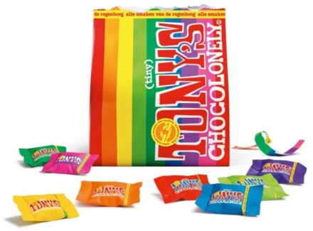 Tony's Chocolonely regenboog zak, mix van 8 tiny tony's, 135g