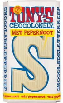 Tony's Chocolonely Tonys Chocolonely wit pepernoot letter S 180gr