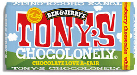 Tony's Chocolonely - Wit Strawberry Cheesecake 180 Gram 15 Stuks