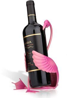 TOOARTS Wijnrek Flamingo Wijn Houder Wijn Plank Metalen Sculptuur Praktische Sculptuur Woondecoratie Interieur Wijn Stand Ambachten