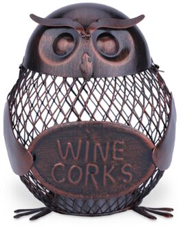 Tooarts Wijnrek Uil mesh Creatieve wijnfles houder Uil Fles kurk container Iron art decoratie Fantastische Sculptuur