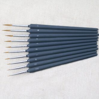 Tool Kit Olieverf Supplies Geschetste Lijnen Wezel Haar Borstel Pen Kunstenaars Borstels 10 Pcs Gouache Aquarel Verf