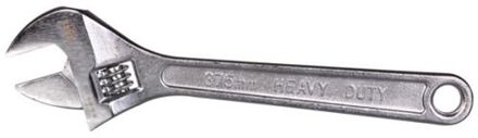 Toolland Engelse sleutel 15"" 37,5 cm carbon-staal zilver/zwart