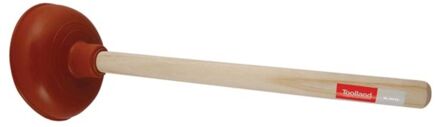 Toolland Ontstopper voor gootsteen 16 cm met houten handgreep van circa 43 cm lang