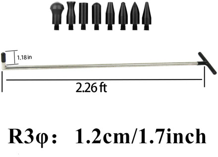 Tools Single Piece Puller Rod Hook Repair Car Dent & Hail Damage Tool Set With 8 Heads Household Hand Tool R3