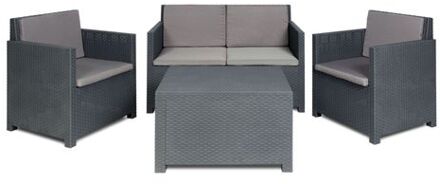 Toomax Aurelia loungeset - 4 zitplaatsen en een tafel - antraciet Grijs