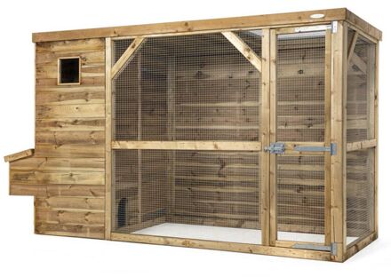 Toon - Kippenhok met ren - Naturel - 336x125x193cm - Links