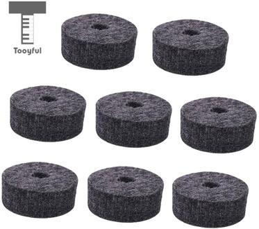 Tooyful 8 Stuks Ronde Soft Grey Cimbaal Stand Vilt Washer Vervanging Voor Drum Kit