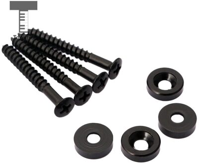 Tooyful Set Van 4 Staal Joint Bussen Bouten Schroeven Voor Gitaar Bas Hals Plaat Zwart
