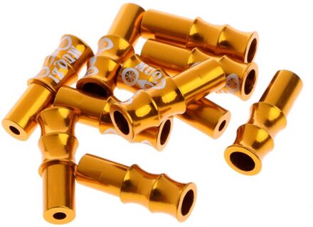 Top 10Pcs Fiets Fietsen Brake Derailleur Shifter Kabel End Crimps 4Mm goud