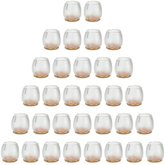 TOP!-32 Pack Chair Leg Floor Protectors for 25mm-29mm Chair Legs,Round Silicone Chair Leg Caps Chair Leg Tip,Transparent Clear