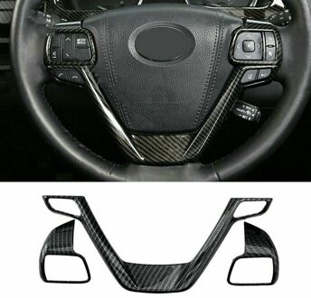 Top-3X Carbon Fiber Stijl Stuurwiel Frame Trim Kit Voor Toyota Highlander