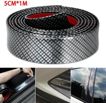 Top 5Cm * 1M Auto Sticker Koolstofvezel Rubber Edge Guard Strip Instaplijsten Protector Auto Tuning Accessoires