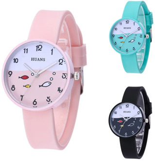 Top brand 2019 new HUANS children's watches for women girl clcok kids quartz watch simple small fresh silicone children watch