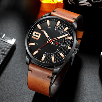 Top Brand Luxury Business Watch Men CURREN Watches Men's Quartz Leather Wristwatch Luminous Hands Clock Male