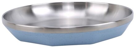 Top Camping 20Cm Dia Rvs Servies Diner Plaat Voedsel Container Keuken Familie Servies blauw