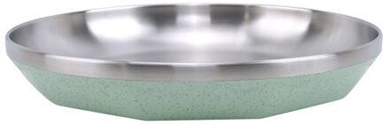 Top Camping 20Cm Dia Rvs Servies Diner Plaat Voedsel Container Keuken Familie Servies groen