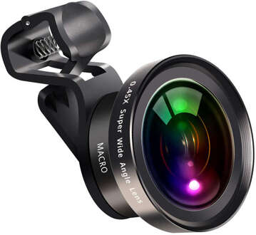 Top Deals Groot Diafragma Hd Telefoon Lens, 52Uv 0.45X Groothoek & 15X Macro Lens, 2 In 1 Clip-On Mobiele Telefoon Camera Lens Voor Iphone