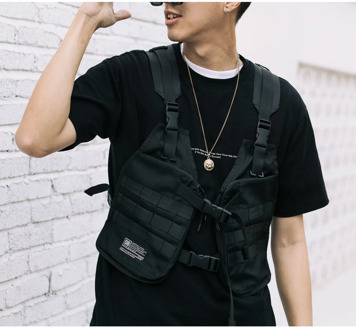 Top Designer Black Hip Hop Vest Uniex Tactical Chest Bag School Youth Streetwear Kanye Vest Waist Bags Messenger Shoulder Bag