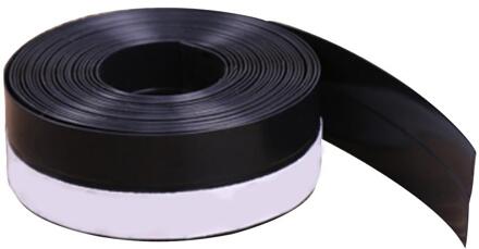 TOP Deurafdichting Strip Transparant Winddicht Siliconen Afdichting Strip Bar Deur Afdichting Strip Voor Thuis Windows Deuren zwart