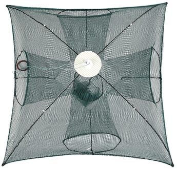 TOP! -draagbare Opvouwbare 4 Sides 4 Gaten Automatische Visnet Schepnet Trap Cast Dip Kooi Vis Garnalen Trap Vis netto Minnow Cra