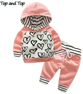 Top En Top Lente Herfst Katoen Casual Baby Meisjes Gestreepte Kleding Sets Lange Mouw Truien Sweatshirts En Jogger Broek 9m