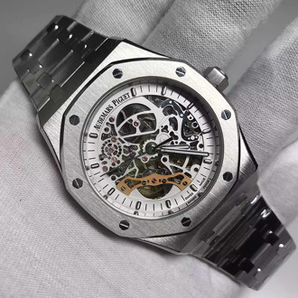 Top Fashion quality Skeleton Silver case Luxury Men Automatic Mechanical self-wind royal Watches Drive Crystal Sapphire A-P