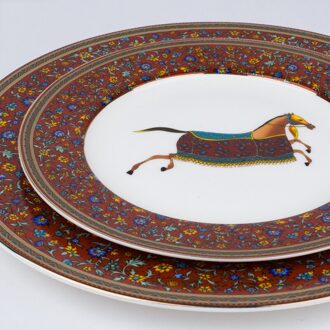 Top-Grade Europese Bone China Westerse Gerecht Steak Schotel Snack Plaat Ronde Dieet Luxe Diner Platen Schotel Keuken Decor