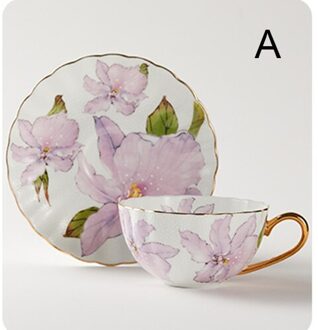 Top Grade Nordic Bone China Keramische Kopje Koffie En Schotel Set Porseleinen Mok Brief Goud L En V Mark gilded Koffie Sets