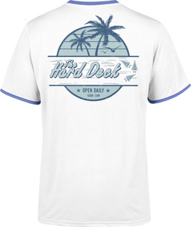 Top Gun Hard Deck Unisex Ringer T-Shirt - White/Navy - L Wit