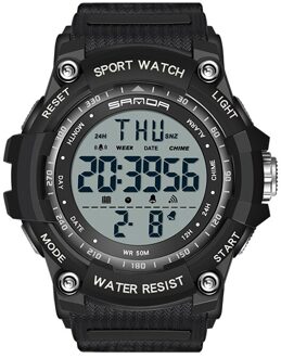 Top Horloge 50M Waterdicht Heren Horloges Stopwatch Quakeproof Digitale Horloge Mode Man Sport Klok Sanda Horloges zwart wit