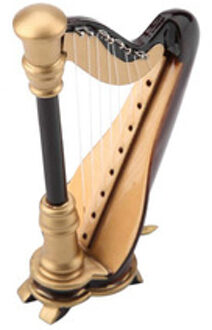 Top! -Houten Mini Harp Replica En Geschenkdoos Mini Harp Model Mini Muziekinstrument Home Decor Muziekinstrument Model 9 cm