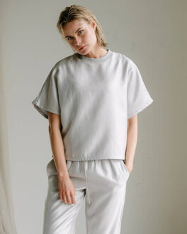 Top korte mouw dreamyaa - maat M Zilver