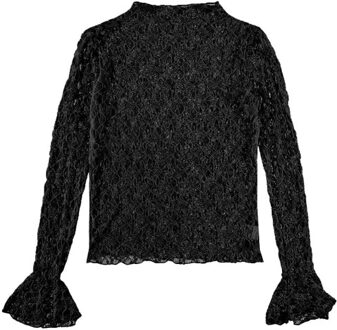 Top lange mouw 24219 top kant - maat M / L Zwart