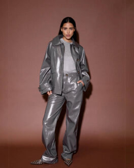 Top lange mouw 254-a14 flora Houtskool - S