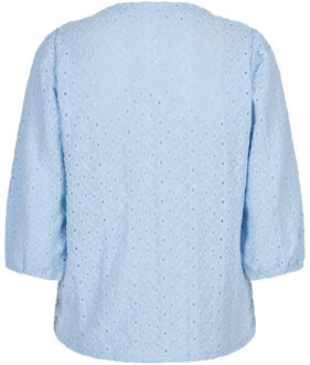 Top lange mouw srb4809 ajour - maat L Lichtblauw