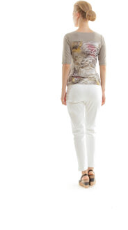 Top met dierenprint en effen kleur Ivoor - EU 36 / UK 8