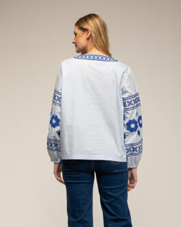 Top met etnisch borduurwerk - maat Blauw