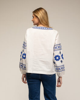 Top met etnisch borduurwerk Wit