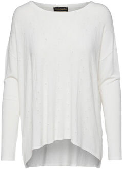 Top met gebreid jacquarddetail Ecru - L