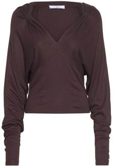Top met gesmokte details Iloise  bordeaux