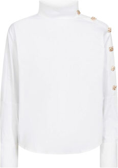 Top met goudkleurige knoopjes Sanna  wit - M,