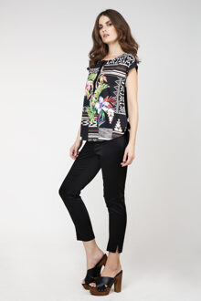 Top met jungleprint - maat Zwart