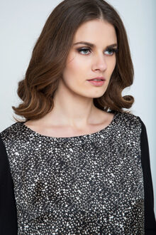 Top met lange mouwen en print in zwart - EU 38 / UK 10