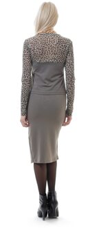 Top met luipaardprintdetail Olijf