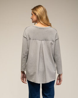Top met oversized V-hals Grijs