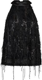 Top met pailletten en franjes Silla  zwart - XS,S,M,L,XL,