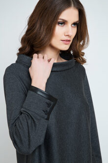 Top met plooidetails en lange mouwen Donkergrijs - EU 36 / UK 8